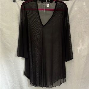 Sheer Black V-Neck Tunic
